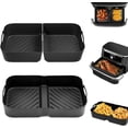 thumbnail image 1 of Air Fryer Silicone Liner for Ninja Foodi DZ071 7-QT/Instant Vortex 9 Qt, 3PCS Reusable Silicone Air Fryer Liner Accessories for 7-QT/11-QT Dualzone Airfryer (3.5QT+7QT), 1 of 7