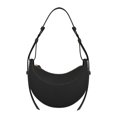 thumbnail image 1 of Bolso bandolera/de hombro en forma de media luna, color negro liso, en stock, envío inmediato (versión de alta calidad)., 1 of 4