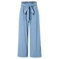 thumbnail image 5 of SGMVNU Girls Casual Pants For Everyday Wear Elastic Waist Long With Drawstring And Side Pockets Comfortable School Outdoor Play For Ages 6-14 Casual Pants(Size 13-14 Years,Sky Blue), 5 of 8