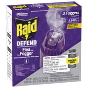 (2 pack) Raid Flea Killer Plus Fogger, 4 Month Flea Bomb Room Treatment for Home, 15 oz, 3 Ct