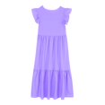 thumbnail image 6 of Meichang Girls' Casual Maxi Dresses Basic Short Sleeve Crew Neck Tiered Dress with Pockets Swing Summer Dresses for 6-12Y, 6 of 6