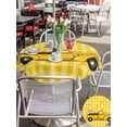 thumbnail image 4 of Outdoor Tablecloth with Umbrella Hole and Zipper, Farmhouse Truck Round Table Cloth 54 Inch Waterproof Tablecloth, Country Bee Daisy Yellow Buffalo Lattices Picnic Table Cover for Patio Camping, 4 of 7