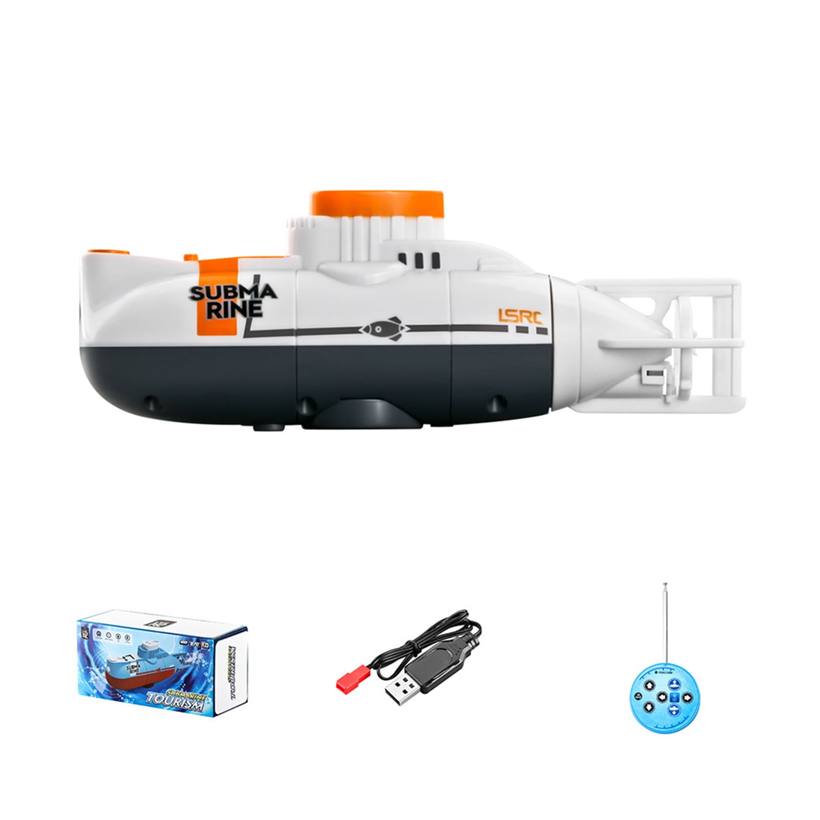 Usbinx Life Toy Gift, Mini Remote-Controlled Underwater Boat Toy Rechargeable Submarine with Diving Capability for Teens 27.58in Depth