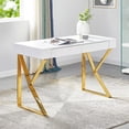 thumbnail image 2 of Bowery Hill 47" Modern Wood Computer Desk in Gold, 2 of 3