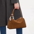 thumbnail image 2 of Genuine Leather Hobo Bag, Women's Suede Crescent Underarm Crossbody Shoulder Purse, 2 of 10