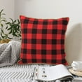 thumbnail image 6 of Kll Buffalo Plaid Red Black Decorative Throw Pillow Covers Velvet Soft For Couch Sofa Bedroom Living Room Outdoor -18"X18", 6 of 8