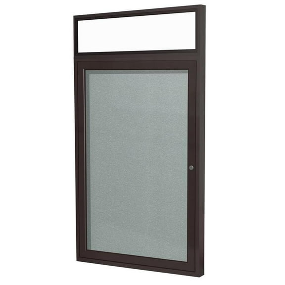 Ghent's Vinyl 36" x 24" 1 Door Enclosed Headliner Bulletin Board in Silver