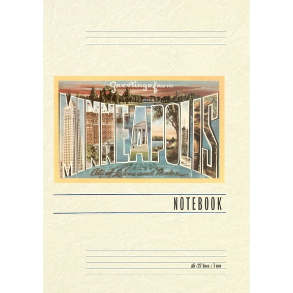Vintage Lined Notebook Greetings from Minneapolis, (Paperback)
