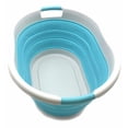 thumbnail image 2 of SAMMART 36L (9.5 gallon) Collapsible Plastic Laundry Basket - Oval Tub/Basket - Foldable Storage Container/Organizer - Portable Washing Tub - Space Saving Laundry Hamper, (Oval, Gr, 2 of 7