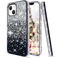 thumbnail image 4 of Compatible with iPhone 15 Bling Case Cute Glitter Diamond Rhinestone Shiny Gradient Crystal Bumper Luxury Protective Cover 3D Handmade Cover for Women Girls Black, 4 of 9