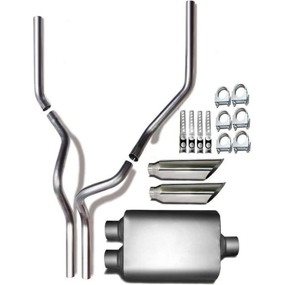 Conversion exhaust kit fits 2002-2005 dodge ram 1500 2500 dual 2.5" pipe