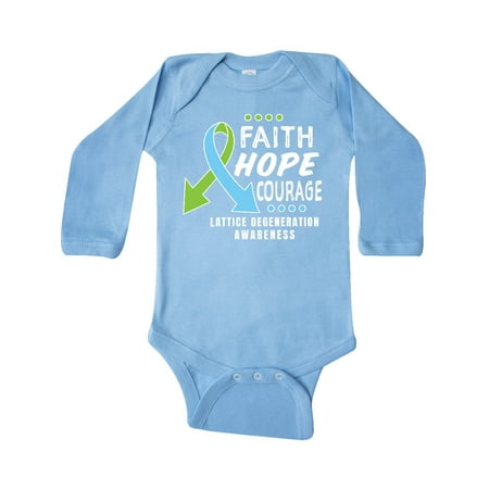 

Inktastic Eye Disease Awareness Faith Hope and Courage Gift Baby Boy or Baby Girl Long Sleeve Bodysuit