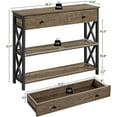 thumbnail image 3 of LINJH Console Table with Drawer, Entryway Table with 3 Tier Storage Shelves, Narrow Long Sofa Table for Entryway, Living Room, Hallway, Couch, Kitchen, Metal Frame，Taupe Wood, 3 of 19