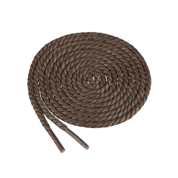 INSPIRE CHIC 1 Pair Waxed Round Braided Shoe Laces Waterproof Shoelaces for Boots Shoes 60cm/23.62" Coffee