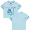 thumbnail image 3 of Disney Lilo and Stitch Girls Short Sleeve T-Shirt- Stitch Girls Volleyball Graphic Tee Sizes 4-16, Light Blue/Lavender, 7-8, 3 of 6