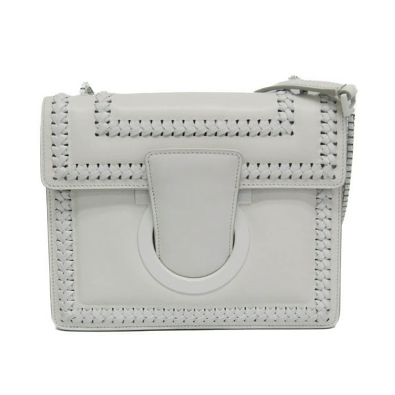 Pre-Owned Salvatore Ferragamo Gancini DY-21 H038 Women's Leather Shoulder Bag White