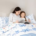thumbnail image 4 of Manfei Blue Monogram Letter B Bedding Comforter Set 7-Piece for Girls Women,Kids Teens Shabby Chic Ribbon Bow Knot King Bedding Sets,Luxury Bedroom Decor, 4 of 7