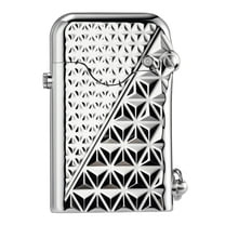 Classic Soft-Flame Brass Kerosene Lighter,Refillable, Automatic Ignition, Safety Lock, Electroplated Chrome Color, Engraving,Luxury, Collectible, Men's Gift, Thorens Gen 1 Single Claw Diamond Pattern