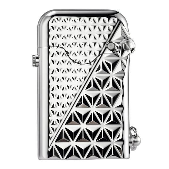 Classic Soft-Flame Brass Kerosene Lighter,Refillable, Automatic Ignition, Safety Lock, Electroplated Chrome Color, Engraving,Luxury, Collectible, Men's Gift, Thorens Gen 1 Single Claw Diamond Pattern
