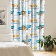 thumbnail image 2 of Ambesonne Emoji Curtains, Aviation Sky Rider Writings, Pair of 28"x95", Soft Blue Mustard Red, 2 of 5