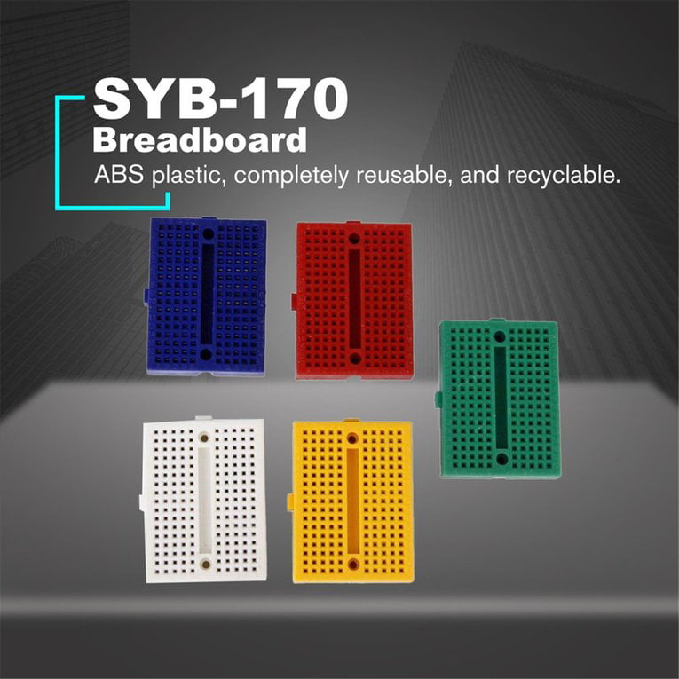 Multi-Color Triamisu SYB-170 Mini Color Solderless Prototype Breadboard Protoboard PCB Universal Circuit Test Board DIY Tools Reusable Bread Board