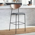 thumbnail image 2 of Safavieh  Ryker Barstool - 20.5" W x 20" L x 43" H Walnut/Grey, 2 of 10