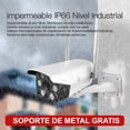 thumbnail image 2 of Cámara de Seguridad Exterior Wifi Bala Ultra HD 3mp IP66 Zinker Visión Nocturna Soporte de Metal Incluido, 2 of 9