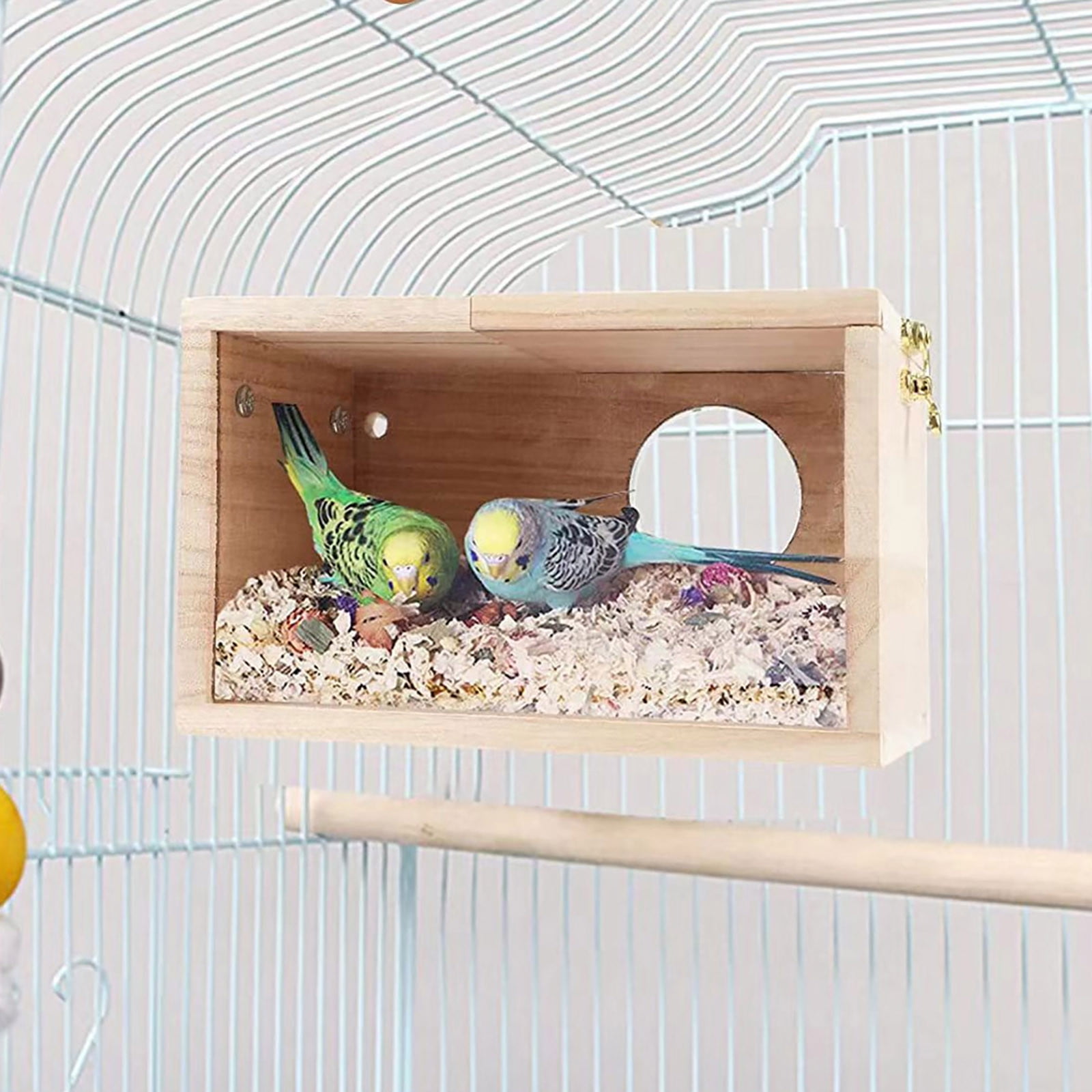 Bird for Small Birds - Transparent Wood Breeding for Budgies Parrots Lovebirds Finches Cage Accessories