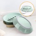 thumbnail image 6 of 1-Pack Oval Soap Dish with Drain Plastic Sponge Holder Easy Cleaning Soap Saver Tray Caddy Keep Dry Stop Mushy for Shower Bathroom Kitchen,Soap Dishes for Bar Soap,Soap Holder Shower,Soap Tray(Green), 6 of 9