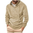 thumbnail image 2 of Fnnxeal Mens Hoodies Sweatshirts, Big and Tall Shirts Outdoor Long Sleeve Shirt with Pocket Casual Fall Winter Khaki Blouse for Men Size XL, 2 of 7
