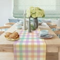 thumbnail image 2 of Buffalo Plaid Check Table Runner, Colorful Spring Holiday Farmhouse Kitchen Dinning Table Decoration for Party Holiday, Purple Pink Blue Green Retro Home Decor Runners13X90 IN, 2 of 5