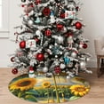 thumbnail image 5 of Sikiie Artistic Oil Painting Sunflower 30-48 inches {designName} Print Christmas Tree Skirt Snowman Xmas Tree Skirt with Edge Christmas Decorations for Holiday Party30", 5 of 7