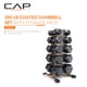 thumbnail image 2 of Set de mancuernas CAP de 136 kg con recubrimiento de goma y soporte, 2 of 6