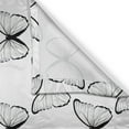thumbnail image 3 of Ambesonne Spring Kitchen Curtains, Butterfly Wings Freedom, 55"x39", White and Black, 3 of 3