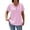 Pink, variant on Yievot Women's Textured Short Sleeve Blouse Crewneck Button Down Tunic Top Casual Summer Shirt
