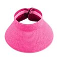 thumbnail image 2 of HONHUZH Summer Hats Womens Open Top Straw Sun Visor Hat Foldable Summer Beach Sun Cap, 2 of 7