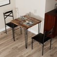 VECELO 3Piece Dining Table Sets with 2 PU Chairs for Kitchen
