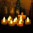 thumbnail image 2 of Candle Choice 12-Pack Indoor Outdoor Realistic Flameless Tealight Candles Battery Operated LED Tea Lights/Votives with Remote 1.5”x1.5” Party Wedding Birthday Holiday Home D?cor Centerpiece Gift, 2 of 5