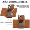 thumbnail image 3 of SaniMore Case for iPhone 14 Pro 6.1" 2022, [Flip Wallet with Card Slots] [Kickstand] [Shockproof & Anti-fall] Wear-resistant Retro PU Leather Rugged Cover For iPhone 14 Pro 6.1" 2022, Brown, 3 of 7