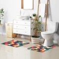 thumbnail image 6 of Yayeee Bath Rug for Bathroom Floor Non Slip Contour Fluffy Soft Absorbent Mat, 20"x24", Retro Geometric, 6 of 7