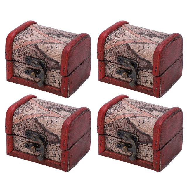 Treasure Box, Vintage Style Wooden Jewelry Box Safe Widely Used For Rings For Earring For Necklace
