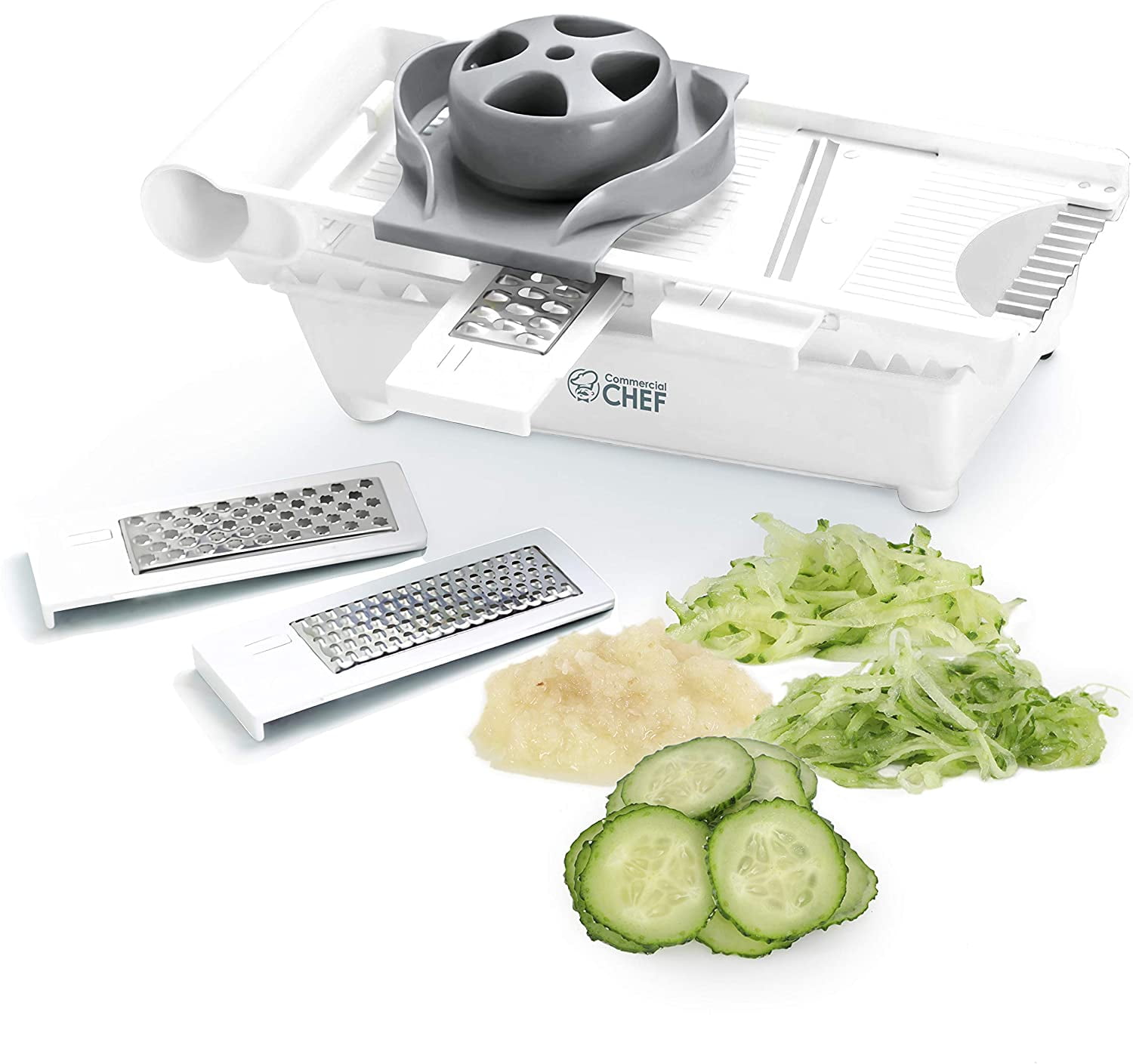 Commercial Chef Multipurpose Vegetable Slicer and Grater Set with 4  Interchangeable Blades 