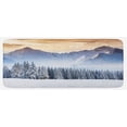 thumbnail image 1 of Winter Kitchen Mat, Landscape Photography Snowy Mountains Pine Trees Foggy Weather, Plush Decorative Kitchen Mat with Non Slip Backing, 47" X 19", Caramel White Black, by Ambesonne, 1 of 1