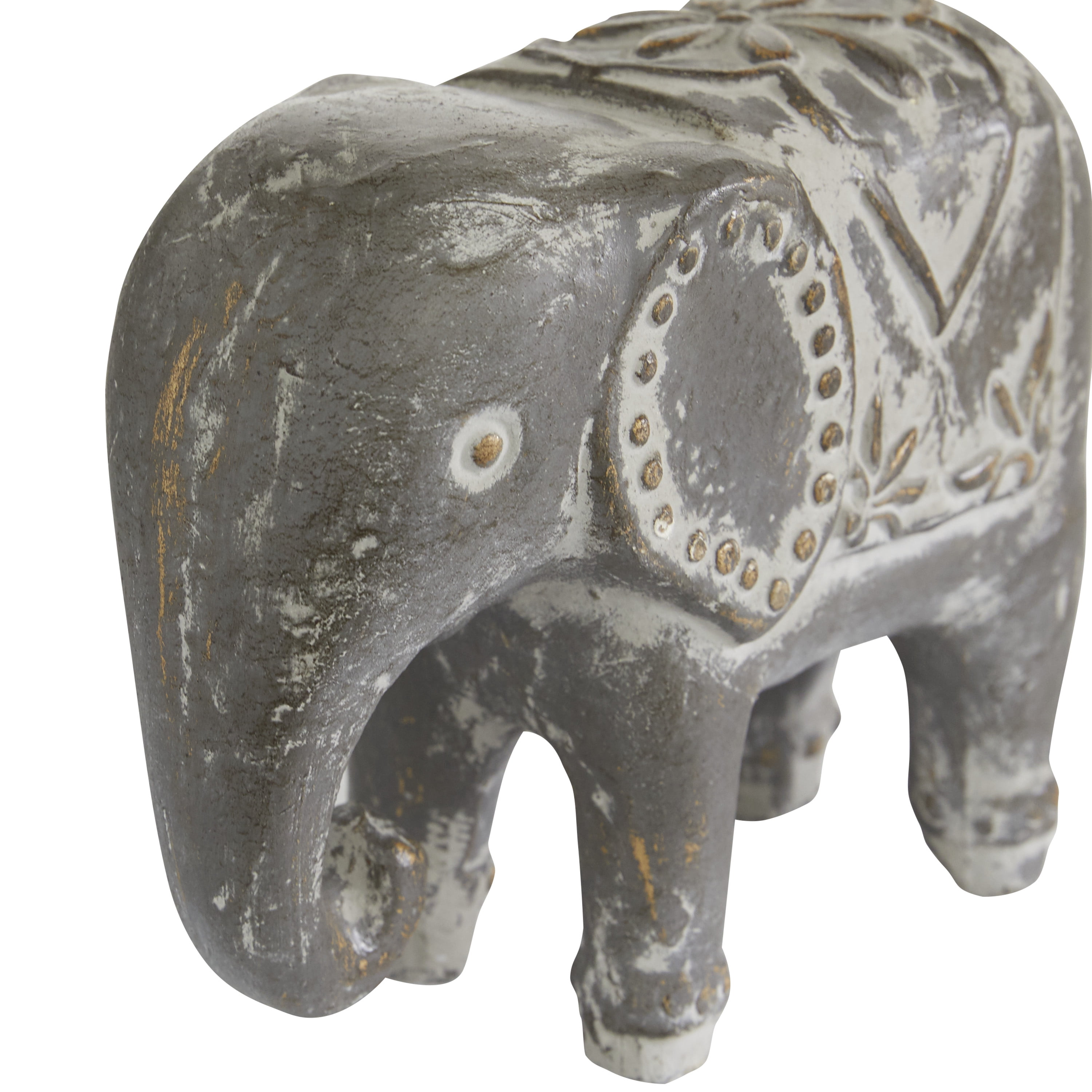 9", 13"W Brown Ceramic Elephant Sculpture, by DecMode (2 Count)