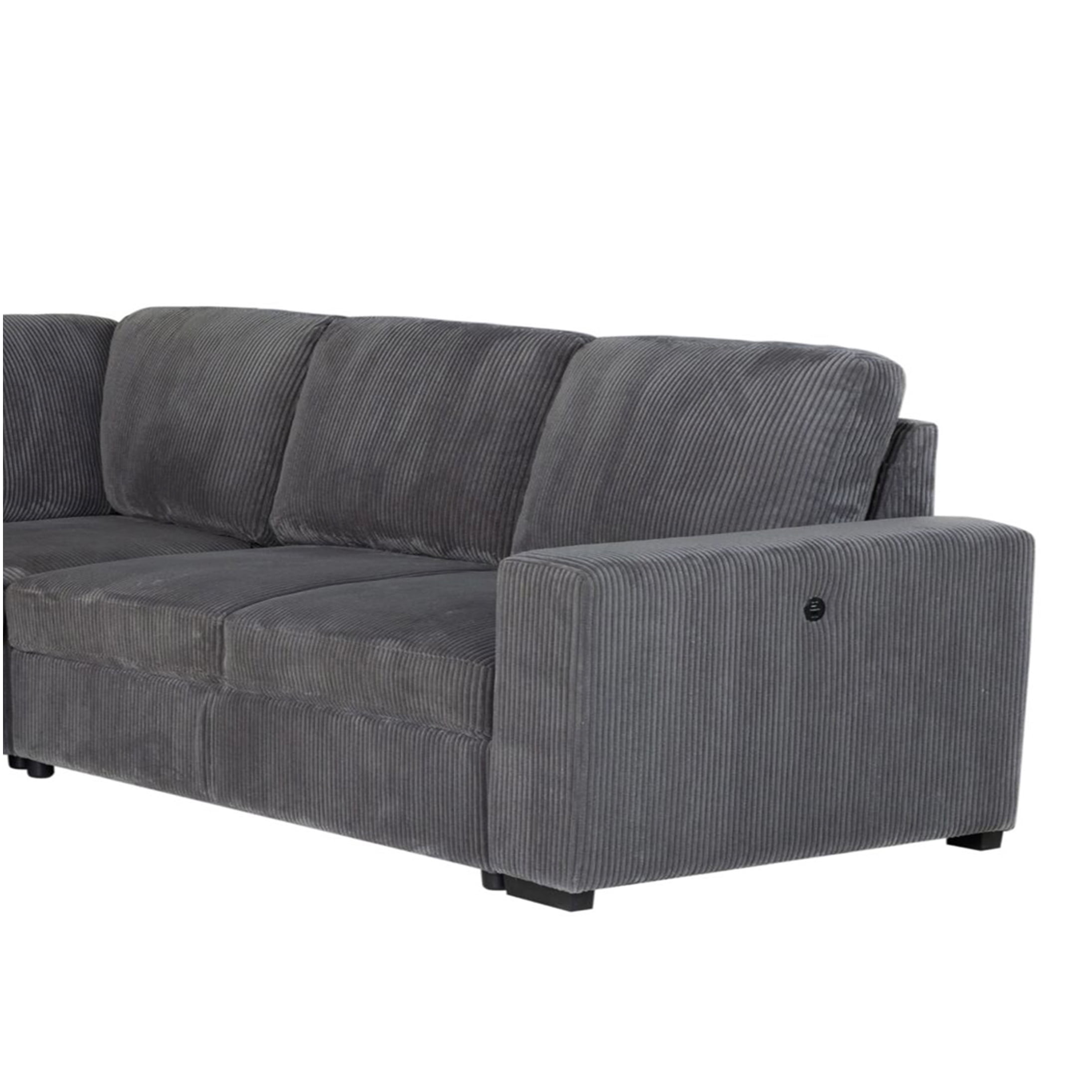 Modern Grey Sectional Sofa Couch with Plush Cushioning, 4-Seater Fabric Living Room Couch