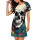 thumbnail image 2 of Easygdp Modern Hip-Hop Skull Camisón de manga corta para mujer, informal, estampado, 2 of 6
