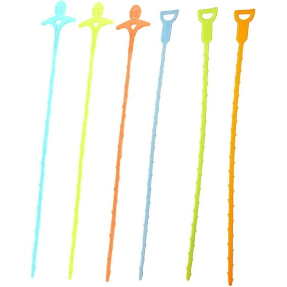 6pcs Drain Hook Tool, Plastic Drain Clog Remover, Sink Cleaning Tools for Detergent Cleaner Hair