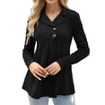 thumbnail image 6 of Weardear Womens Long Sleeve Tunic Tops for Leggings Casual Notch Collared Button Sweatshirts Pullover Shirt Tops, 6 of 7