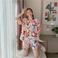 thumbnail image 1 of Nueva ropa de dormir de verano para mujer, conjunto de pantalones cortos de manga corta, informal, fresco y dulce, ropa ligera y cómoda para el hogar, Sudeste Asiático, 1 of 5