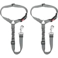 thumbnail image 1 of Cinturones de seguridad para perros Gray-Dog, 2 cinturones de seguridad para perros con absorción de impactos elástica, correas ajustables con reposacabezas, adecuados para transportar mascotas, 1 of 5